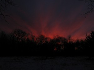 Winter sunset on Wildcat Mountain.