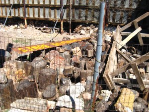 This looks a bit like my chopping block, except that these logs were felled 270 million years ago.