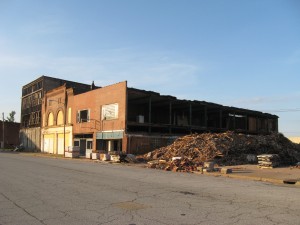 Turning Commercial Avenue into bricks.